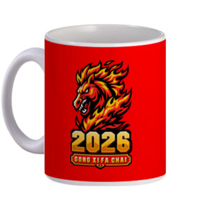 Mug Kaos Imlek 2026 Naga Api – Gong Xi Fa Chai Unisex