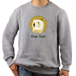 Jaket Sweater Kaos Crypto Dogecoin Style Custome