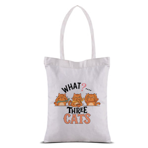 Tas Tote Tote Bag Kanvas Kucing Three Cats Lucu