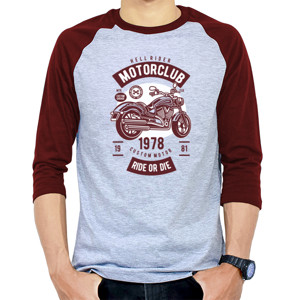 Kaos Raglan kaos biker motor club