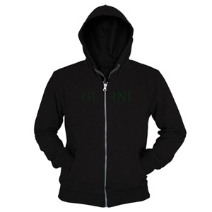 Hoodie Zipper Gemini monokrom