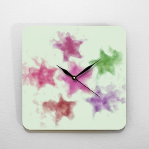 Jam Dinding Bintang (Star Watercolor)