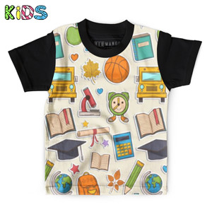 Kaos Anak Full-Print Baju Kaos Anak Sticker school