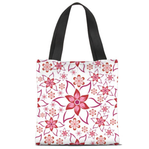 Tas Tote Fullprint Pola Bunga