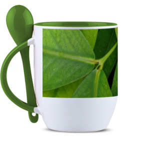 Mug Sendok Tanaman Daun Hijau