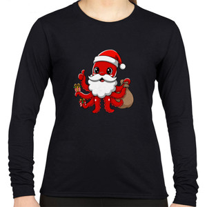 Kaos Kaos Natal Santa Octopus
