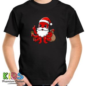 Kaos Kaos Natal Santa Octopus