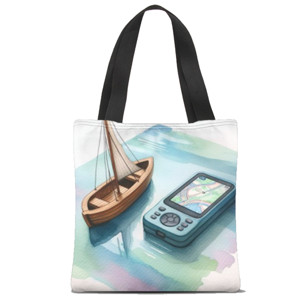 Tas Tote Fullprint Perahu dan GPS