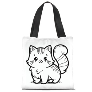 Tas Tote Fullprint Totebag coloring cat