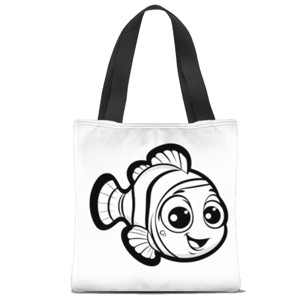 Tas Tote Fullprint Totebag coloring clown fish