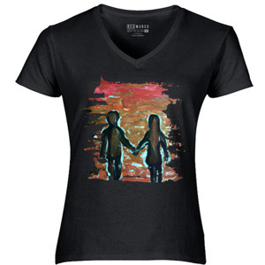 Kaos You and me holding hands abstrak