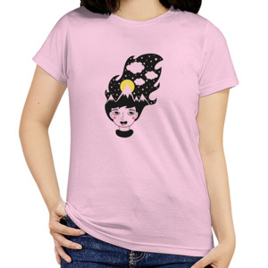 Kaos ilustrasi Gadis pegunungan