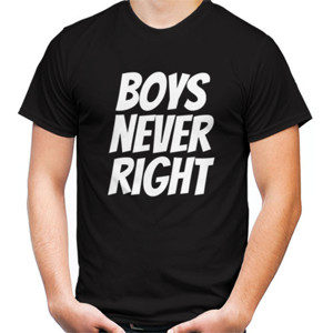 Kaos Kaos Boys Never Right Hitam