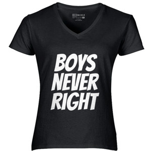 Kaos Kaos Boys Never Right Hitam