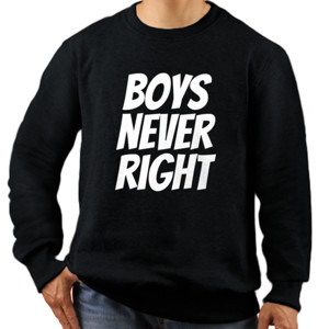 Jaket Sweater Kaos Boys Never Right Hitam