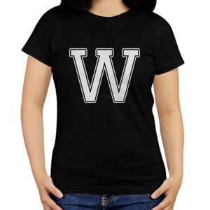 Kaos Kaos Hitam Huruf W Keren