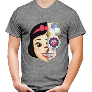 Kaos art skull snow white