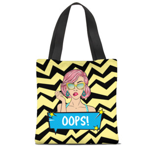 Tas Tote Fullprint Full-Print Tote Bag - The Girl with Pink Hair