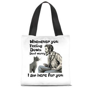 Tas Tote Fullprint Listening cat