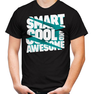 Kaos Pria "SMART, COOL, AND AWESOME" Warna Gelap
