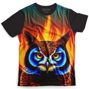 Kaos Fullprint Burung Hantu dan Api 1