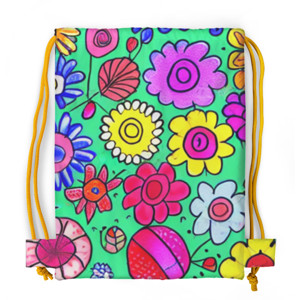 Tas Serut Fullprint Tas Serut Full Print Gambar Bunga 6