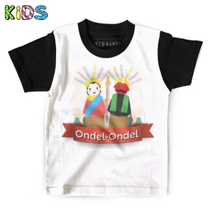 Kaos Anak Full-Print Kaos Anak Ondel-Ondel Custom Nama Pilihan
