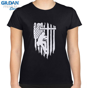 Kaos American Flag And Lineworker