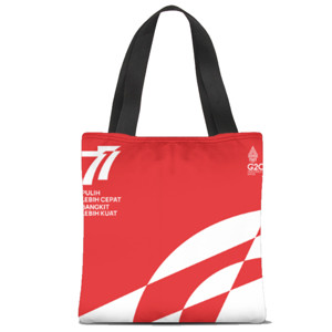 Tas Tote Fullprint HUT 77 RI Penghubung antar Bangsa Merah