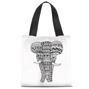 Tas Tote Fullprint Zentangle Elephant 