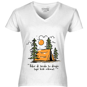 Kaos Tidur di tenda tu dingin