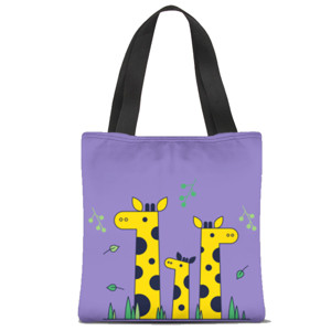 Tas Tote Fullprint Jerapah yang lucu