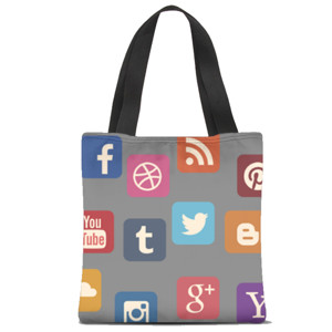 Tas Tote Fullprint Media sosial 