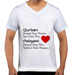 Kaos  Baju Wanita Lengan Panjang Qurban vs Poligami