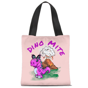 Tas Tote Fullprint Dino Mite (2 sisi 2 warna)