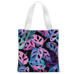 Tas Tote Fullprint Monstera in The Dark Nite