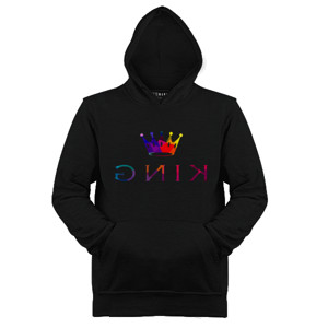 Jaket Hoodie Sweater Hoodie Hitam Elegan Pria Logo KING