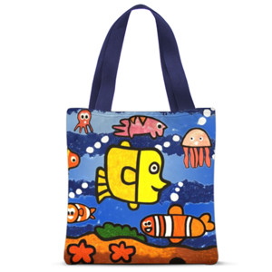 Tas Tote Fullprint Fish