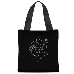 Tas Tote Fullprint Tote bag - lineart aesthetic