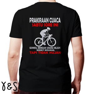 Kaos Kaos Pria Pencinta Sepeda Bahagia Design Belakang