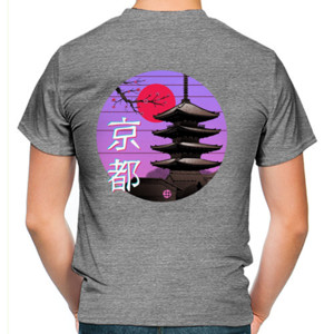 Kaos Japanese Art - Pagoda depan belakang