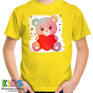 Kaos Bear Holding Hearts - Kaos Anak Beruang Cinta