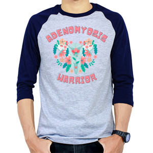 Kaos Raglan T-Shirt Adenomyosis Warrior