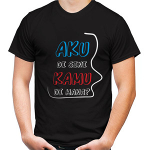 Kaos Typography - Aku di sini kamu di mana (1)