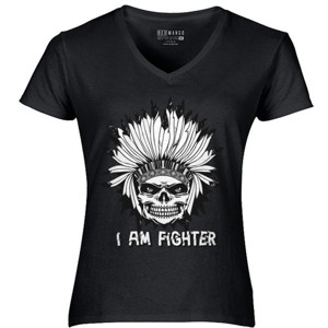 Kaos Kaos Custom Keren Tengkorak putih - I am Fighter 
