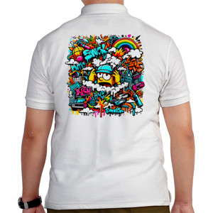 Kaos Polo Premium - Seni Graffiti Kartun