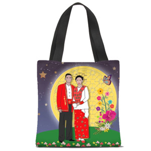 Tas Tote Fullprint Tote Bag Nyong & Nona custom nama 002