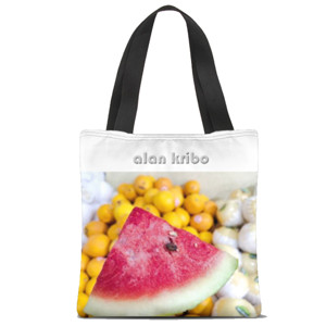 Tas Tote Fullprint Tas Cewek Kain Putih Semangka By alan kribo