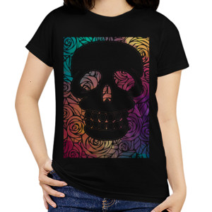 Kaos TENGKORAK BUNGA MAWAR colorful 2