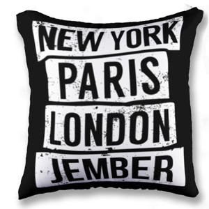 Bantal NEW YORK PARIS LONDON + KOTA ANDA 2